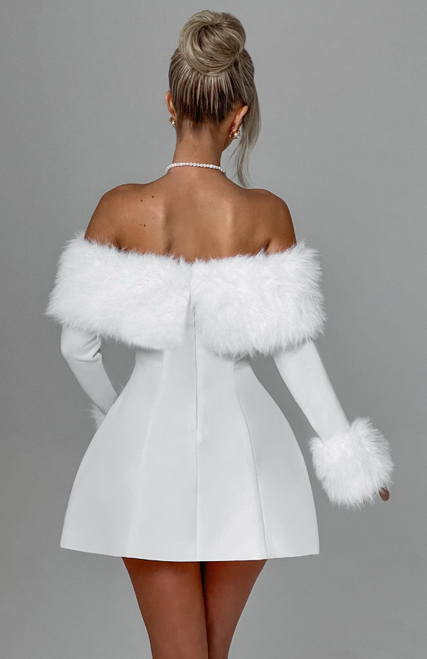 Maison Élise Aliah Fur Dress