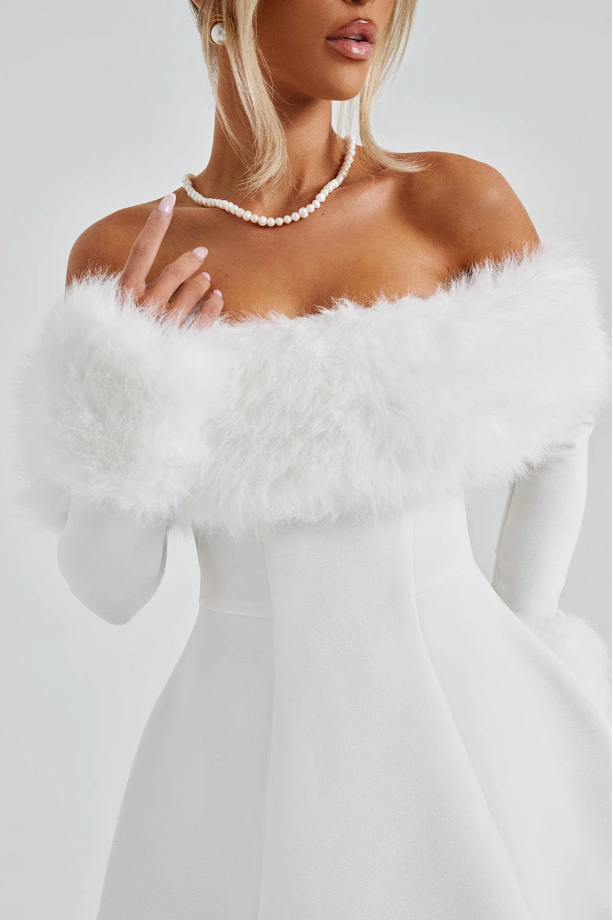 Maison Élise Aliah Fur Dress