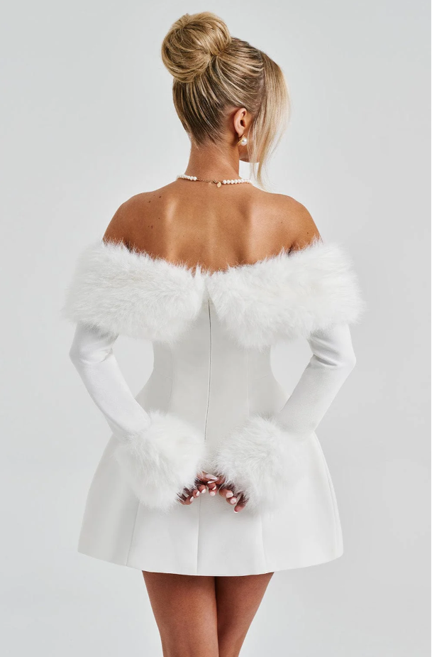 Maison Élise Aliah Fur Dress
