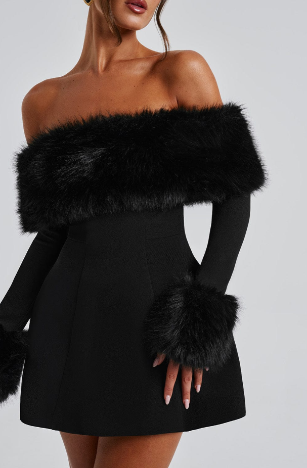 Maison Élise Aliah Fur Dress