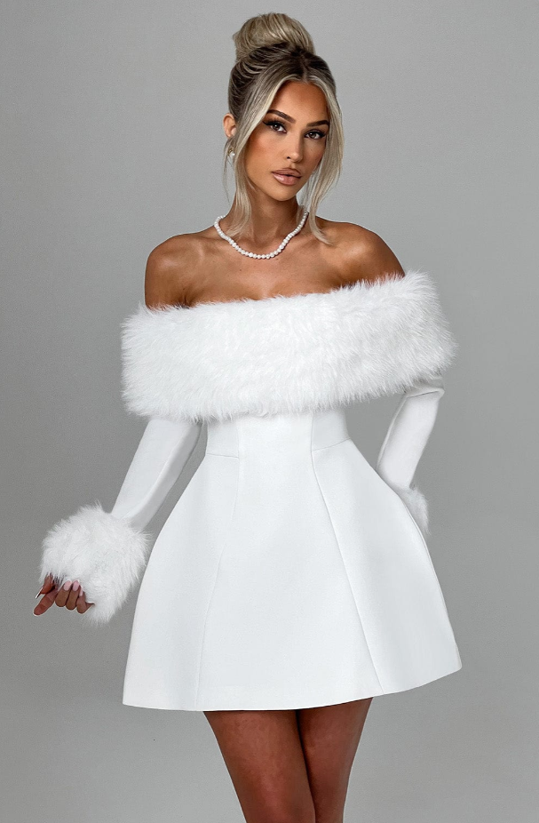 Maison Élise Aliah Fur Dress